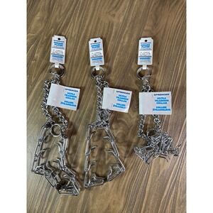 Herm Sprenger Ultra Training Collar Dog 18in Lot of 3 New Chrome Prong 3.25mm
